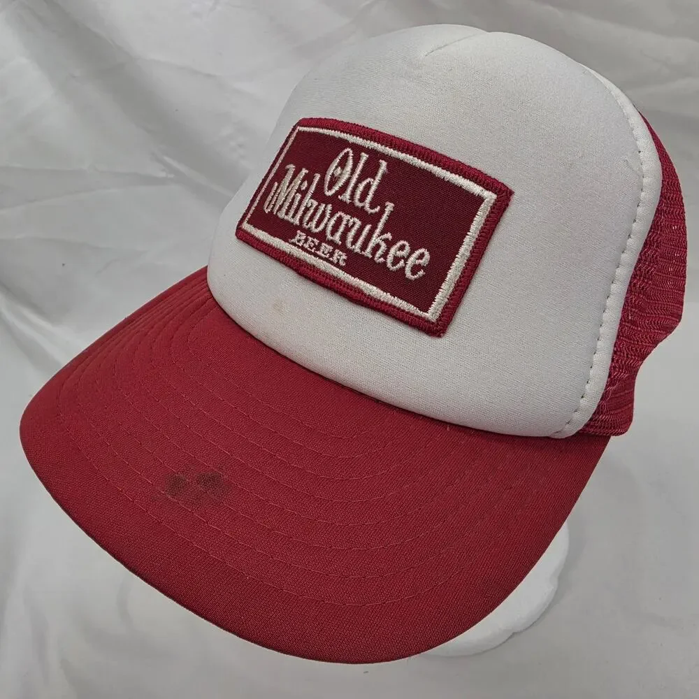 Vintage Old Milwaukee Beer Trucker Hat Snapback Foam Front Made In Taiwan Cap